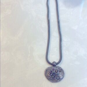 Elegant Silver Pendant Necklace with Multicolor Accents